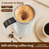 Taza mezcladora automática transfronteriza, taza de café giratoria eléctrica magnética recargable con control de temperatura, taza para batidos, taza de acero inoxidable