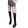 Botas altas de cuero para montar con hebilla metálica, punta redonda, cómodas y versátiles, nuevas para otoño e invierno 2026, para mujer