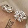 Anillo de Fuegos Artificiales Exagerado para Mujer Línea Irregular Hueca de Gama Alta Personalidad Tendencia Estilo Ins Nuevo Producto Joyería