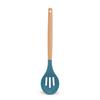 Cuchara con mango de madera, colador de silicona de haya, utensilios de cocina antiadherentes, cuchara para mezclar sopa, cuchara, colador doméstico