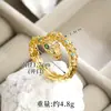 Pulseira Banho de Ouro 18K Transfronteiriça, Anel Aberto de Luxo Leve com Zircônia Inlaid em Formato de Cobra do Zodíaco, Joia de Mão Versátil da Moda Atacado