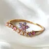 Anillo Abierto Ajustable Tilenny Estilo Ins Más Vendido Transfronterizo con Circonita para Mujer, Diseño Floral Dulce y Lindo