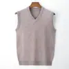 Chaleco de invierno 100% lana para hombre, suéter grueso de lana Merino australiana, suéter sin mangas para hombre
