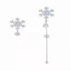 Amor de país nevado nuevo de invierno ~ pendientes asimétricos de borla, copo de nieve, piedra lunar, alta gama, pendientes de lujo, temperamento