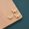 Estilo Antigo Liga Cor Preservada Dourado Borboleta Tridimensional Furo Reto Contas Grampo de Cabelo Adorno de Cabeça Material com Contas Acessórios de Joia