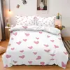 SHEIN juego de tres piezas para cama decoración festiva del Día de San Valentín impresión digital dormitorio decoración del hogar juego de tres piezas para cama