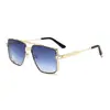 1921 Gafas de Sol Metálicas de Doble Puente Cuadradas Grandes para PC Comercio Electrónico Transfronterizo Comercio Exterior Moda Amazon Uv400