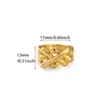 Anillo con Diseño de Líneas Geométricas de Moda Chapado en Oro de 18 Quilates Simple Abierto Ajustable Anillo de Estilo Metálico Liso para Mujer