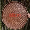 Recogedor de Bambú Vintage, Tejido a Mano con Acabado Carbonizado Desgastado, Recogedor Redondo de Bambú para Publicidad, Decoración de Techo, Tamiz, Pintura de Jardín de Infancia y Danza