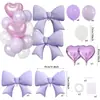 Set de Globo de Aluminio en Forma de Corazón Multicolor con Lazo para Fiesta de Cumpleaños, Propuesta, Declaración, Baby Shower y Decoración de Escena