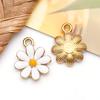 Aço Inoxidável Gotejamento de Óleo Planta Flores Folhas Margarida Fresca DIY Pulseira Colar Pingente Acessórios de Joias Pingente