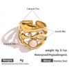 Anillo de Acero Inoxidable con Piedra Natural Estilo Retro Francés, Venta Caliente Europea y Americana, Acero de Titanio, No se Desvanece, Lujo Ligero, Anillo de Gama Alta