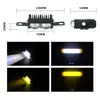 Nuevo foco LED para motocicleta, doble color blanco y amarillo, luz ultra delgada para parrilla de coche, foco oculto para parrilla, luz externa