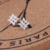 Brincos de Tarraxa Florais com Strass e Pérolas para Mulheres, Estilo Coreano de Feira de Rua, Brincos Pequenos Geométricos com Strass em Formato de Coração, Aço Inoxidável