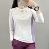Camiseta de Secado Rápido para Deportes al Aire Libre para Mujer, Primavera y Verano, Malla Transpirable Elástica, Manga Larga, Cuello Alto, Senderismo, Fitness, Top de Secado Rápido