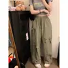 Pantalones casuales de temperamento a la moda dopamina estilo coreano 2026 populares nuevos pierna ancha recta ins pantalón de trabajo con lazo