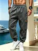 Calças Jogger Cargo Masculinas Europeias e Americanas com Bolsos Grandes, Cintura Elástica, Punhos, Atacado Transfronteiriço, Produtos de Fábrica para Comércio Exterior