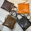 Bolsa Feminina de Couro Bovino Tanning Retrô Personalizada, Bolsa Transversal Grande para o Dia a Dia, Bolsa de Ombro Portátil Fashion e Versátil