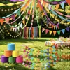Fivela de Anel de Papel Transfronteiriça Fita de Papel Crepom Conjunto de Balões Acessórios de Decoração de Bandeira Decoração de Fundo para Festa de Aniversário e Feriados