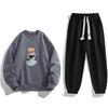 Primavera e Outono Casual Sports Suit Homens Crewneck Sweat Calça de manga comprida Moda coreana Novo terno de duas peças