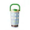 Nuevo Modelo de Taza de Café de Acero Inoxidable 316 de Alta Calidad con Asa para Estudiantes, Vaso de Agua Portátil para Exteriores con Doble Popote para Beber