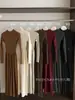Vestido de Punto para Mujer, Nuevo Estilo de Primavera con un Toque de Lujo, Vestido Base de Manga Larga de Corte A, Vestido Largo de Suéter Rojo