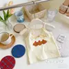 Conjunto de Chaleco y Camiseta de Tirantes para Niña Estilo Europeo y Americano Nuevo de Verano, Conjunto Infantil Casual de Pantalones Cortos y Falda con Dibujos Animados Ins para Bebé