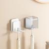 Soporte para Cepillos de Dientes Montado en la Pared sin Perforaciones Vaso para Cepillo de Dientes Vaso para Enjuague Bucal Almacenamiento Soporte para Cepillo de Dientes Eléctrico Montado en la Pared