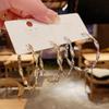 Corea del Sur Sentido de Diseño Avanzado Estilo Frío Círculo de Metal Ola de Moda Personalidad Celebridad de Internet Arete Pendientes Oro plata