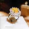 Amazon Comercio Exterior Nuevo Brillante Amarillo Diamante Completo Circonita Anillo Boda Cena Novia Pulsera Regalo