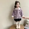 Casaco de Lã de Cordeiro para Meninas Outono Inverno 2026 Nova Roupa de Inverno Infantil Estilosa Casaco Bebê Menina Inverno com Pele de Carneiro Integrada