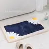 Alfombrilla de baño pequeña tipo margarita estilo coreano, adecuada para uso doméstico, absorbente, resistente a las manchas, fácil de limpiar y presenta un diseño de cachemira sintética para fines decorativos