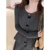 Camiseta Base Cinchada a la Cintura con Lazo, Nuevo Estilo Coreano de Invierno, Cuello Redondo, Top Interior Adelgazante y Dulce para Mujer