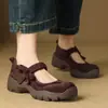 Zapatos Casuales de Cuero Redondos de Punta con Correa Única 2026 para Mujer, Versátiles, de Nicho, con Suelas Deportivas, Zapatos Mary Jane, Modernos