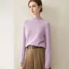 Nuevo suéter de %cachemira pura para otoño e invierno, jersey de cuello medio alto para mujer, holgado y versátil, tejido cálido
