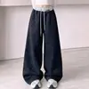 Calça Feminina Outono 2026 Novo Estilo Crianças Médias e Grandes Tendência Legal Bolinhas Casual Calça de Pernas Largas Calça de Moletom Casual Infantil de Outono