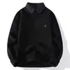 Venta Caliente Transfronteriza, Ventas Directas de Fábrica, Nuevo Suéter de Punto Grueso de Invierno Falso Dos Piezas con Cuello de Camisa para Hombre