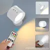 Lámpara de Pared Magnética Inteligente Nueva 2023 Recargable por USB Temperatura de Color Ajustable Regulable Lámpara de Pared para Interiores Control Remoto Luz Nocturna