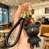 Llavero Colgante de Oso de Lana de Silicona de Moda Creativa de Dibujos Animados para Hombres y Mujeres Accesorios de Cadena para Mochila Coche Regalo