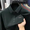 Camisa polo de lana de seda para hombre 2026 otoño nuevo estilo negocios casual para mediana edad color liso cuello camisero camiseta de manga larga para hombre