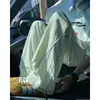 Pantalones Deportivos de Seda Helada Dopamina Secado Rápido para Hombre Verano Delgados con Parches de Malla Rayados Holgados Rectos Casuales Largos