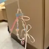 Livro Vermelho Pequeno Mesmo Estilo Fita Rosa Laço Gato Kt Corrente para Celular Lanyard DIY Contas Fofo Câmera Ccd Corrente para Pendurar
