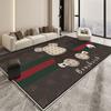 Alfombra Moderna Estilo Ins Oso Violento Sala de Estar Mesa de Centro Dormitorio Alfombra de Terciopelo de Cristal Completo Absorbe Agua, Antideslizante y Fácil de Limpiar