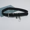 Diseño de Compañero Xiaoming Bolso de Cintura Punk para Mujer Negro Versátil Forma Cóncava Moderno Para Llevar Combinado con Abrigo Bolso de Cinturón de Abrigo