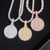 Joias de cabelo com diamante Europeias e Americanas venda quente transfronteiriça pingente de moissanita prata S925 pingente de bitcoin hip-hop tendência Europeia e Americana