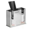 Tubo de acero inoxidable para palillos chinos, caja de almacenamiento cuadrada para palillos chinos y cucharas, estante para cucharas de sopa para restaurantes y hoteles, tubo de drenaje comercial