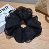 Anillo de pelo de encaje grande de doble capa, anillo romántico francés con forma de colon hueco, accesorio para el cabello, cuerda para el cabello estilo Lolita para mujeres