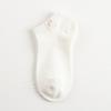 Calcetines Cortos para Mujer para Primavera y Verano, Etiqueta de Tela Blanca, Diseño de Oso, Color Sólido, Calcetines Bajos, Estilo Lindo, Casual, Versátil, Calcetines Cortos para Mujer