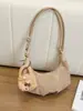 Diseño de Nicho Retro Gamuza Costura Bolso Croissant para Mujer Otoño e Invierno 2025 Nuevo Versátil Bolso de Axila Bolso Cruzado para Mujer