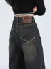 Jeans Retro de Pierna Recta para Mujer Primavera Verano Nuevo Talla Grande Forma de Pera Gordo MM Cintura Alta Adelgazantes Pierna Ancha Pantalones Largos hasta el Piso